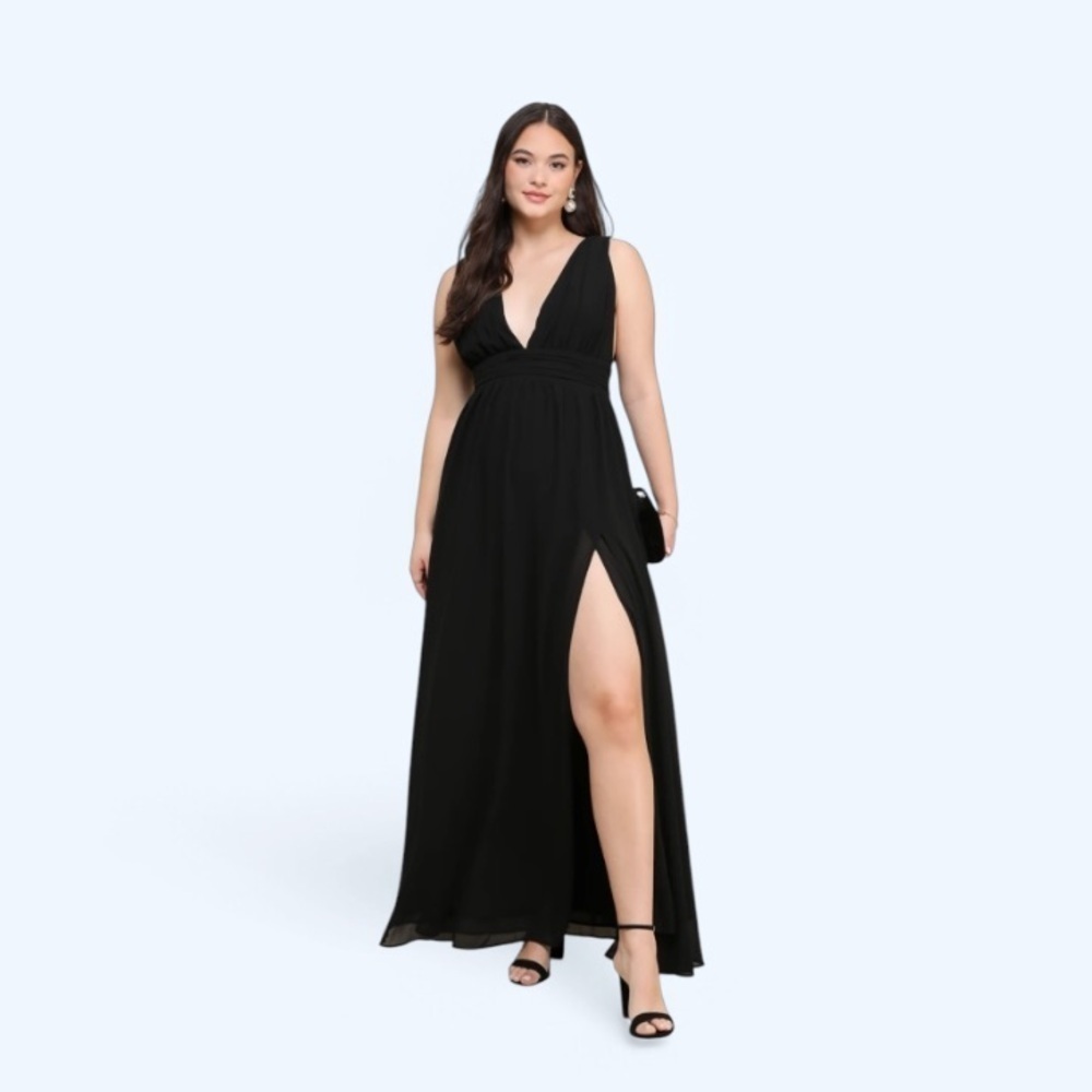 Lulus Heavenly Hues Black Maxi Dress Size Medium NWOT‎